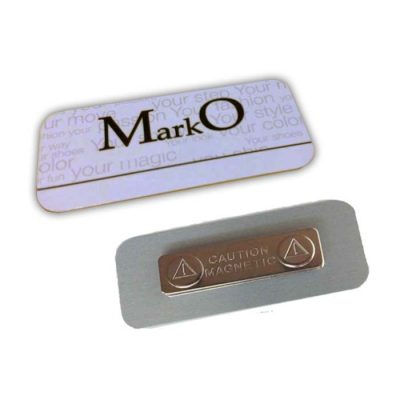 תג שם ממתכת עם הדפס במידה 7X3 סמ