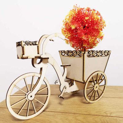 מיניאטורת אופניים חיתוך עץ בלייזר