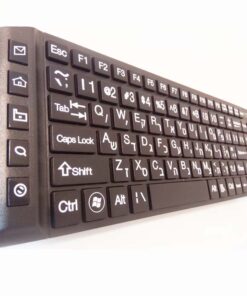 Alternative view of מקלדת USB שחורה עם אותיות מוגדלות- אנגלית ועברית בלבן